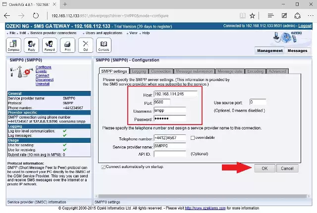 providing the data of the smsc