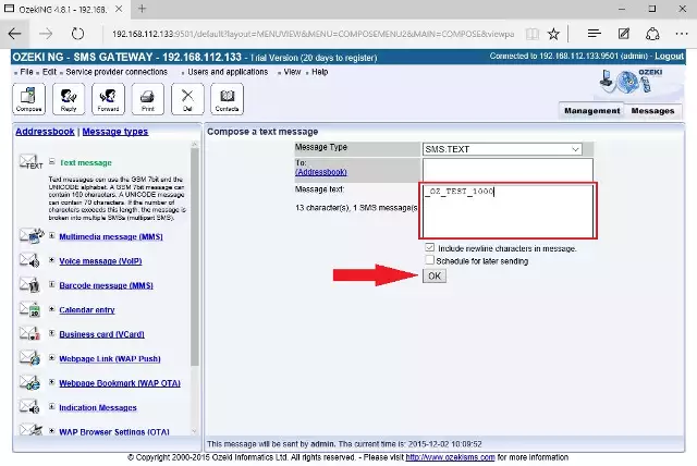 composing sms message