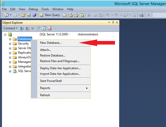 create new database