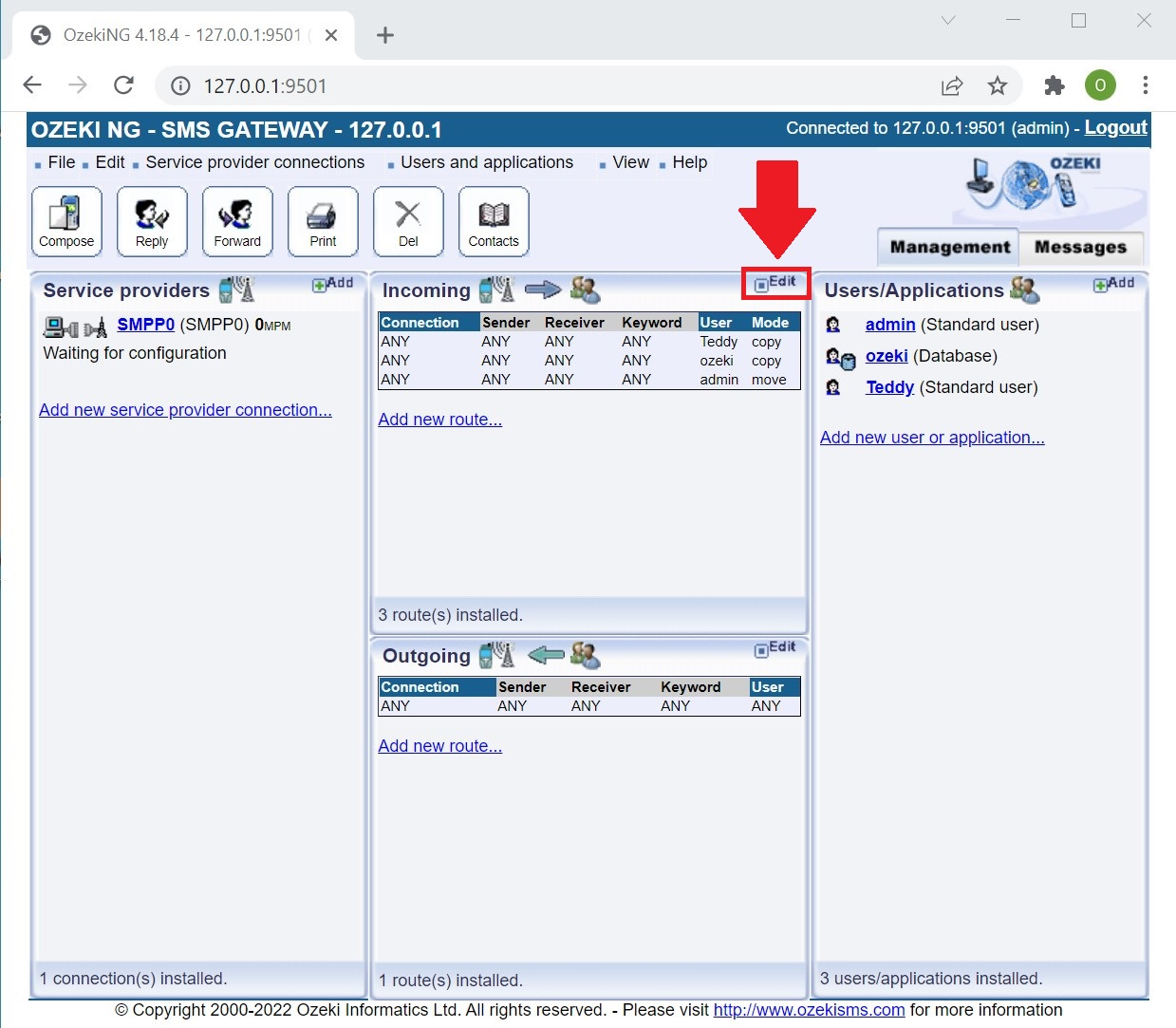 the inbound routing panel